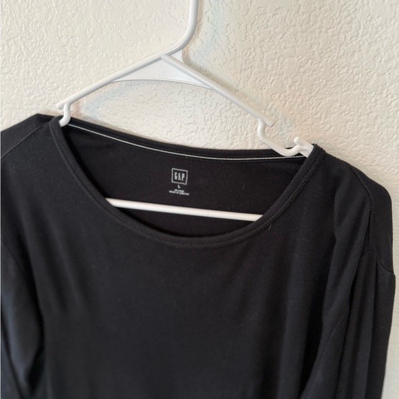 GAP Black Fitted Long Sleeve Blouse with Classic Neckline size L - Picture 8 of 8